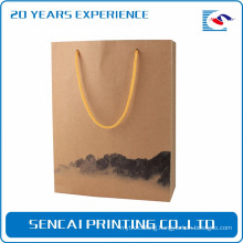 Sencai Custom design own Logo printed recyclable shopping brown kraft paper bag